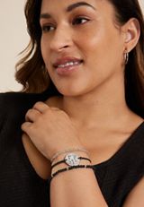 Black Pull Tie Bracelet Set, BLACK, small