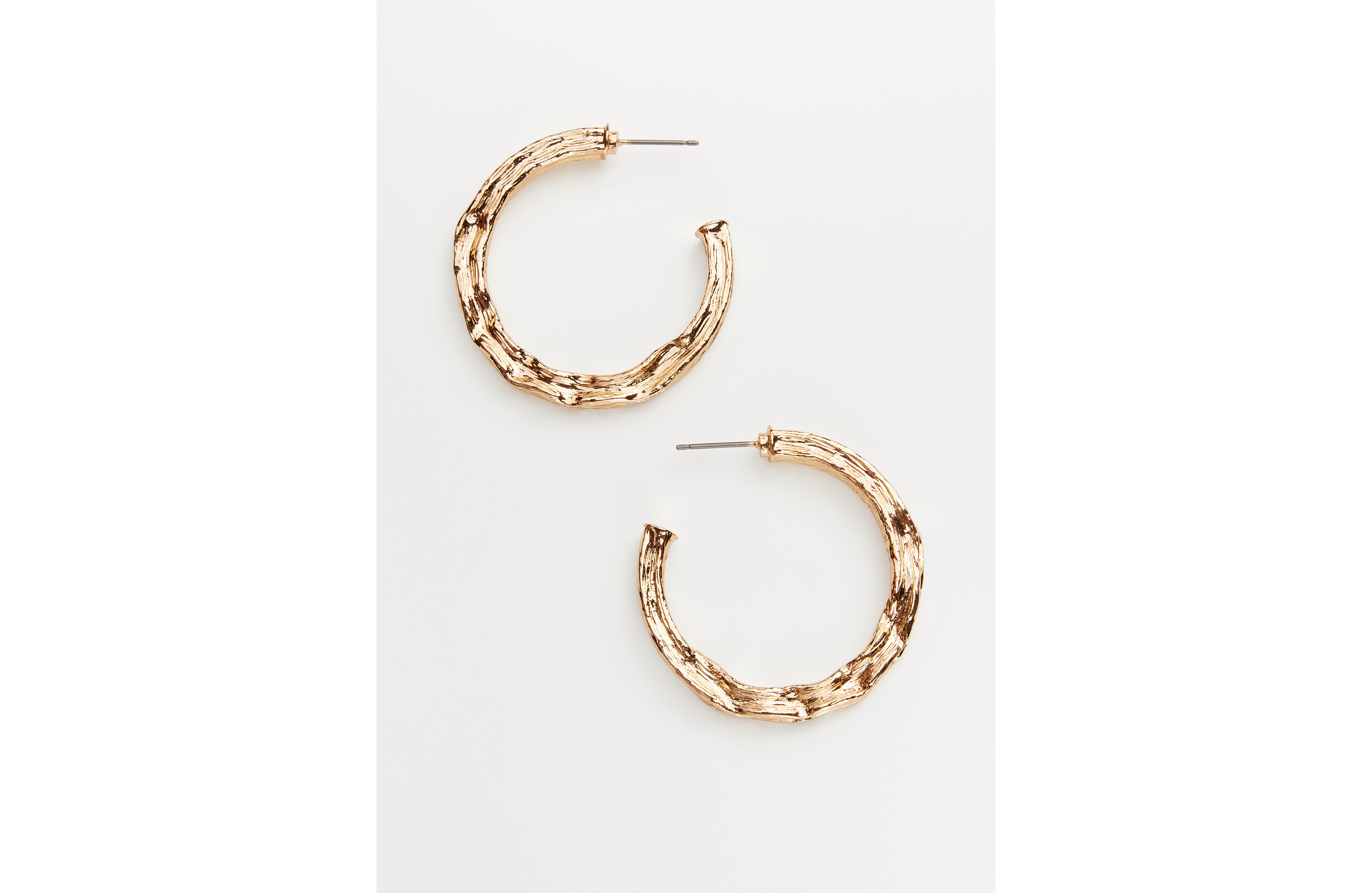 Gold Textured Hoop Earrings