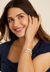 Gold Faith Stretch Bracelet Set, PURPLE, small