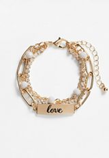 Gold Love Layered Bracelet, C605, small