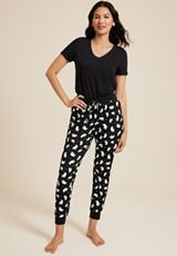 Ghost Pajama Jogger, BLACK/WHITE, small