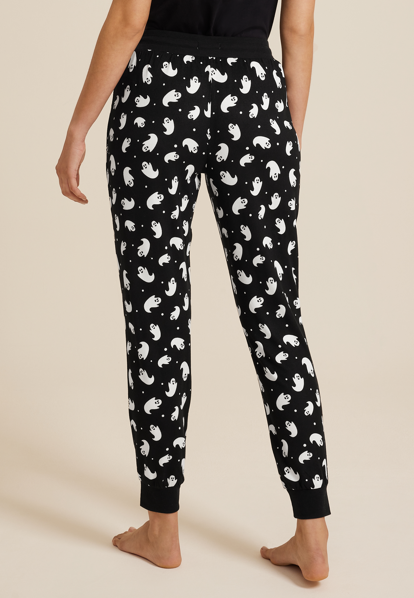 Ghost Pajama Jogger, BLACK/WHITE, large