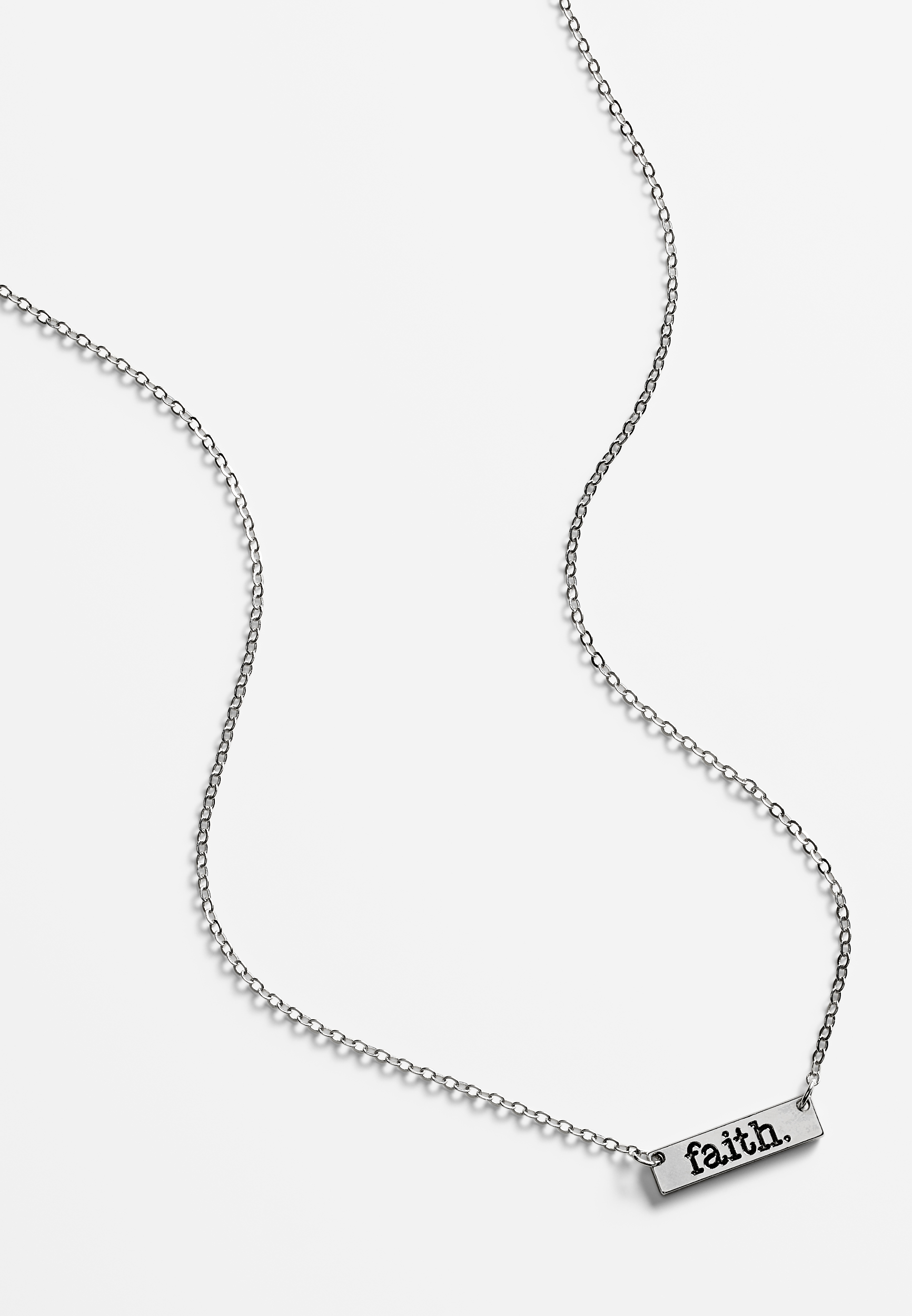 Silver Faith Bar Necklace