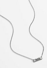 Silver Faith Bar Necklace, C431, small