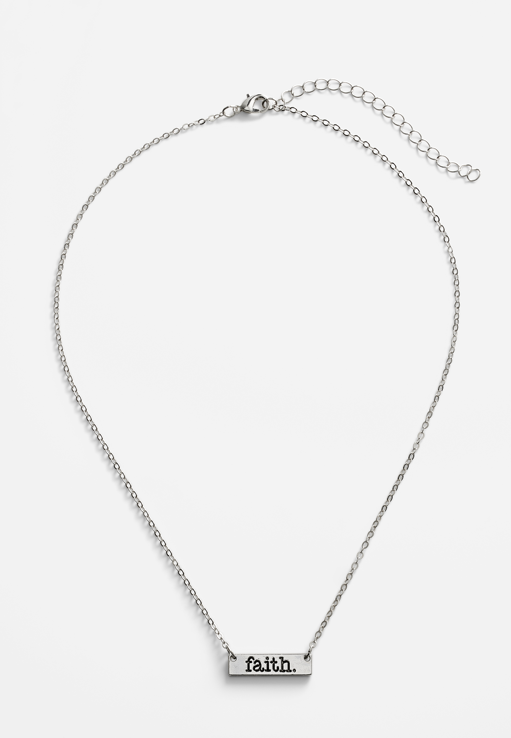 Silver Faith Bar Necklace, C431, large