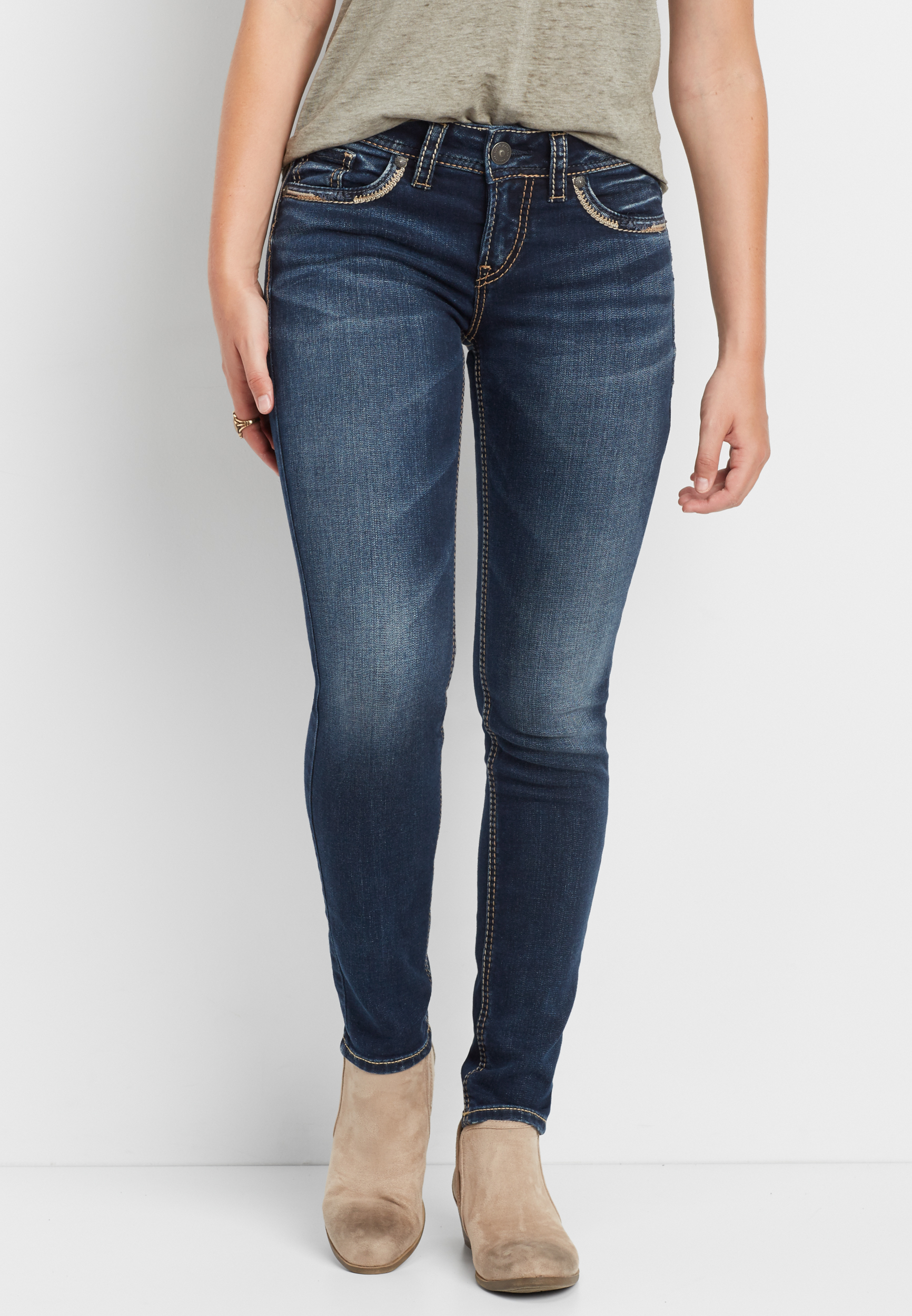 Silver Jeans Co.® Suki dark wash skinny jeans | maurices