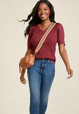 Swiss Dot Puff Sleeve Blouse, C5325, small