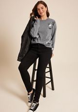 Halloween Embroidered Relaxed Fit Sweatshirt, C125, small