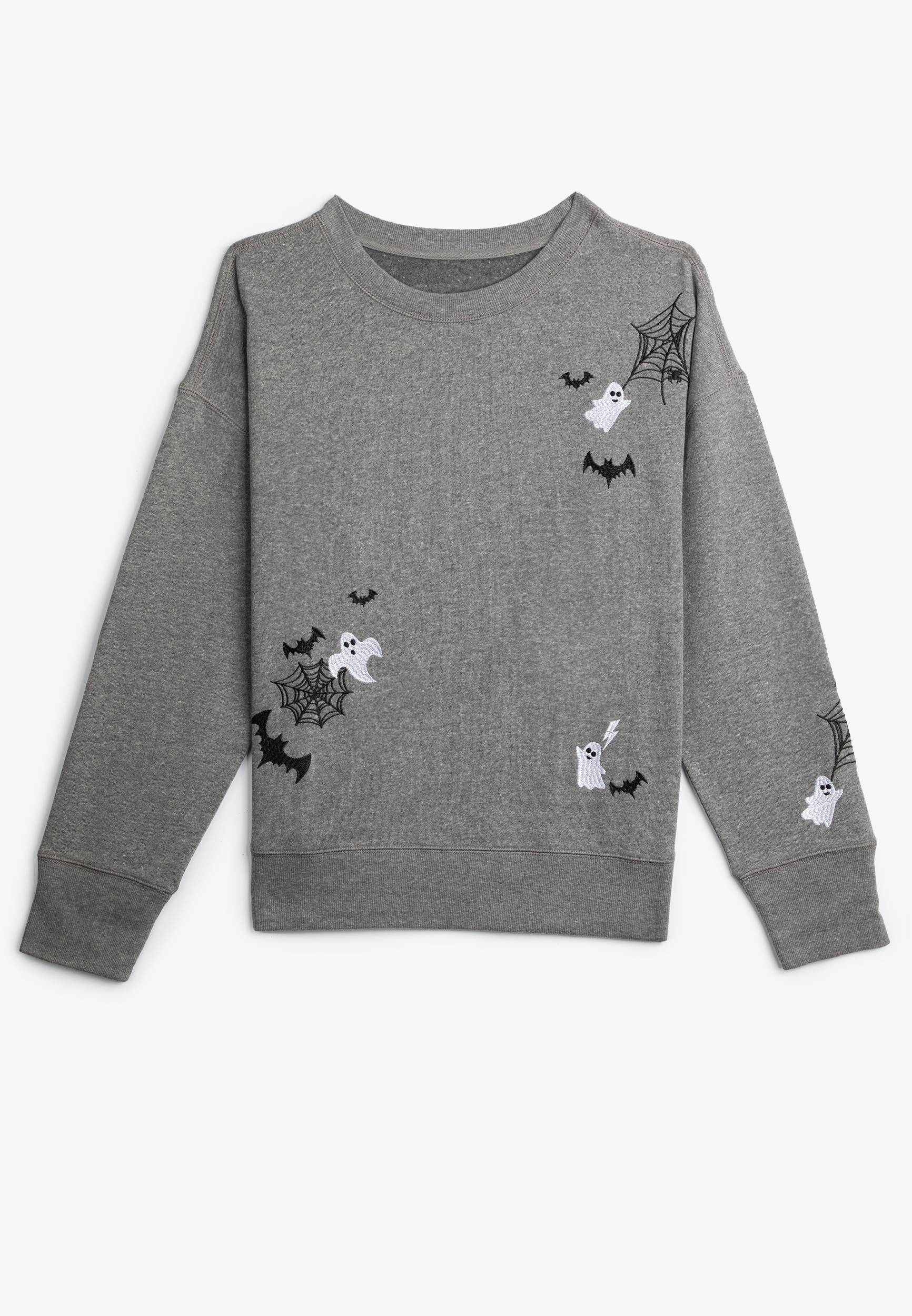 Halloween Embroidered Relaxed Fit Sweatshirt, C125, large