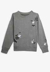 Halloween Embroidered Relaxed Fit Sweatshirt, C125, small
