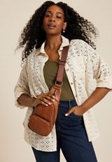 Brown Woven Sling Bag, C1144, small