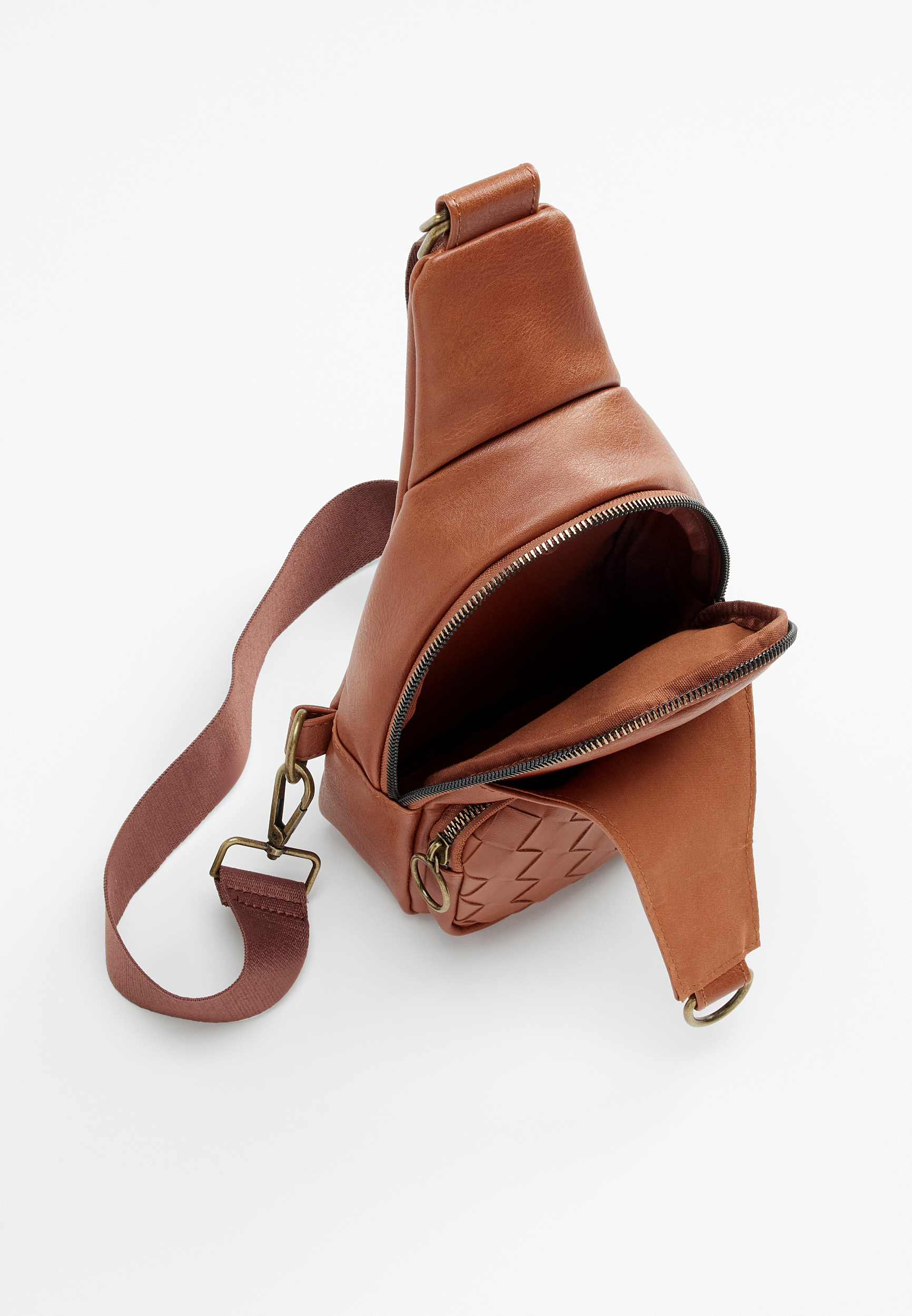 Brown Woven Sling Bag, C1144, large