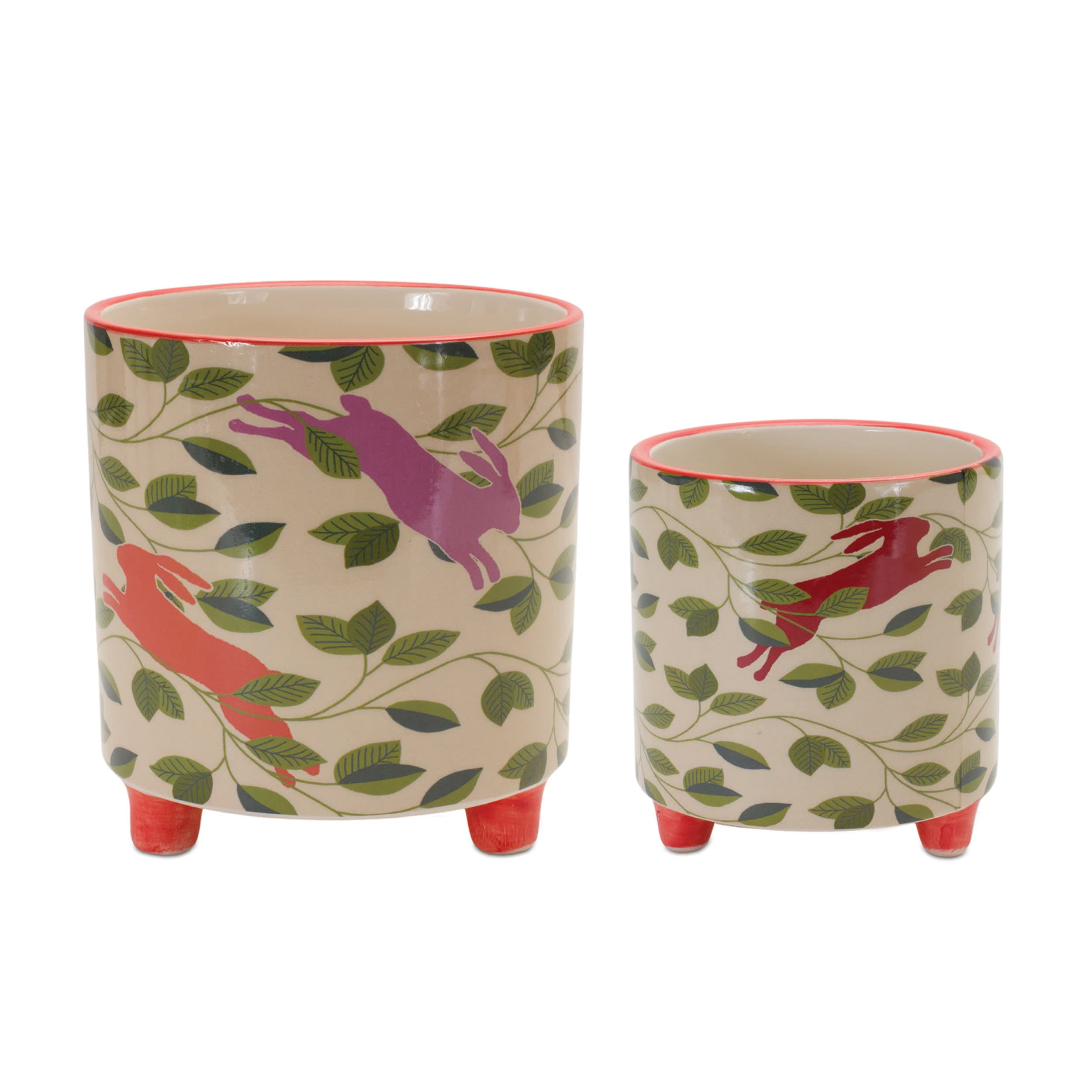 Melrose International Footed Pine Tree Planter (Set of 2)
