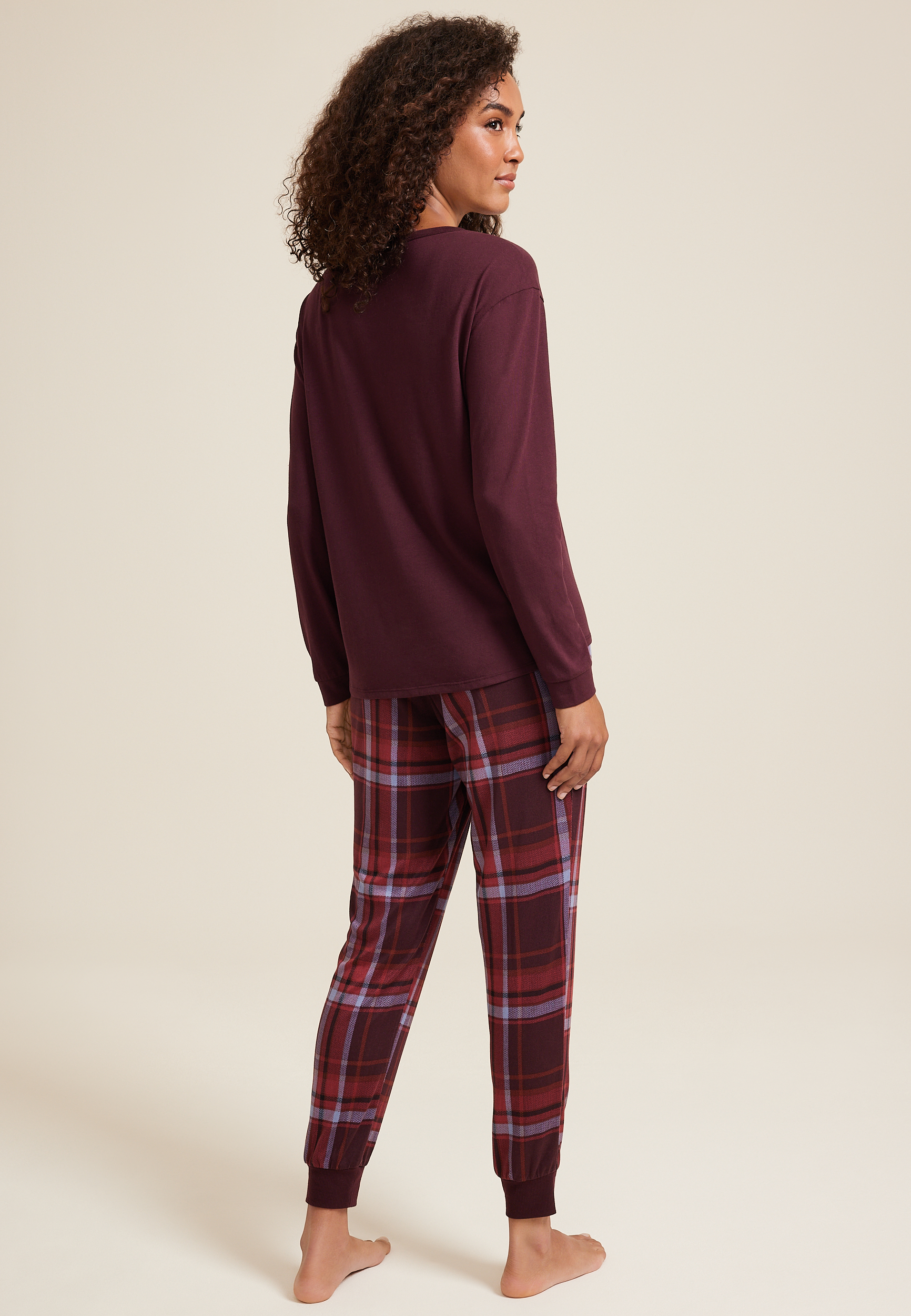 Thankful Cozy Graphic Tee And Jogger Pajama Set, C9736, large