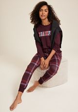 Thankful Cozy Graphic Tee And Jogger Pajama Set, C9736, small