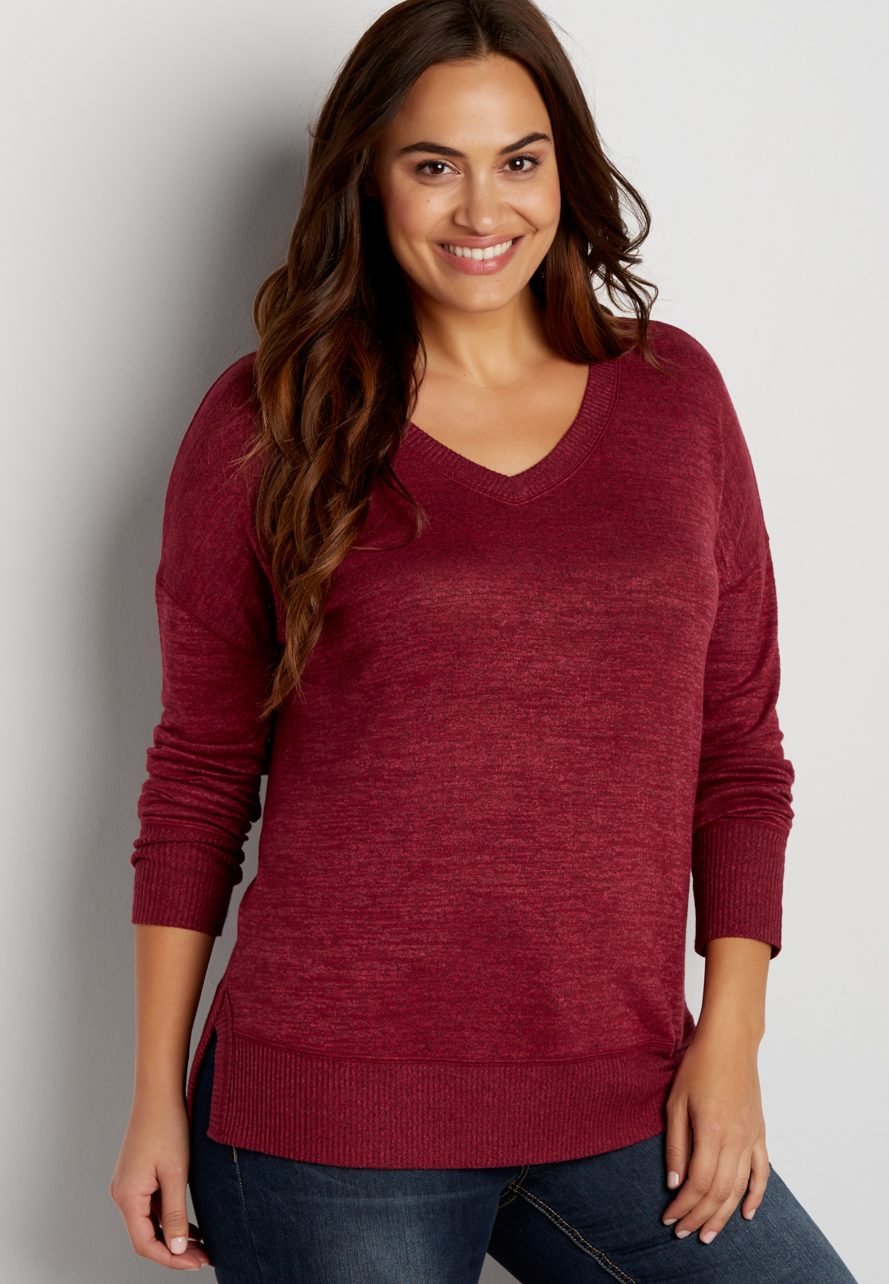 plus size super soft heathered pullover | maurices