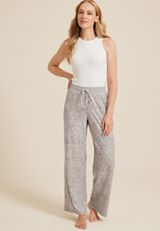 Spiderweb Wide Leg Pajama Pants, CHARCOAL, small