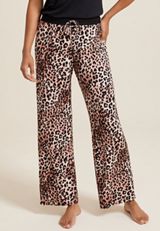 Animal Wide Leg Pajama Pant, BROWN COMBO, small