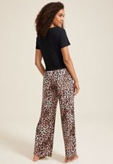 Animal Wide Leg Pajama Pant, BROWN COMBO, small