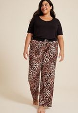 Plus Size Animal Wide Leg Pajama Pant, C3681, small