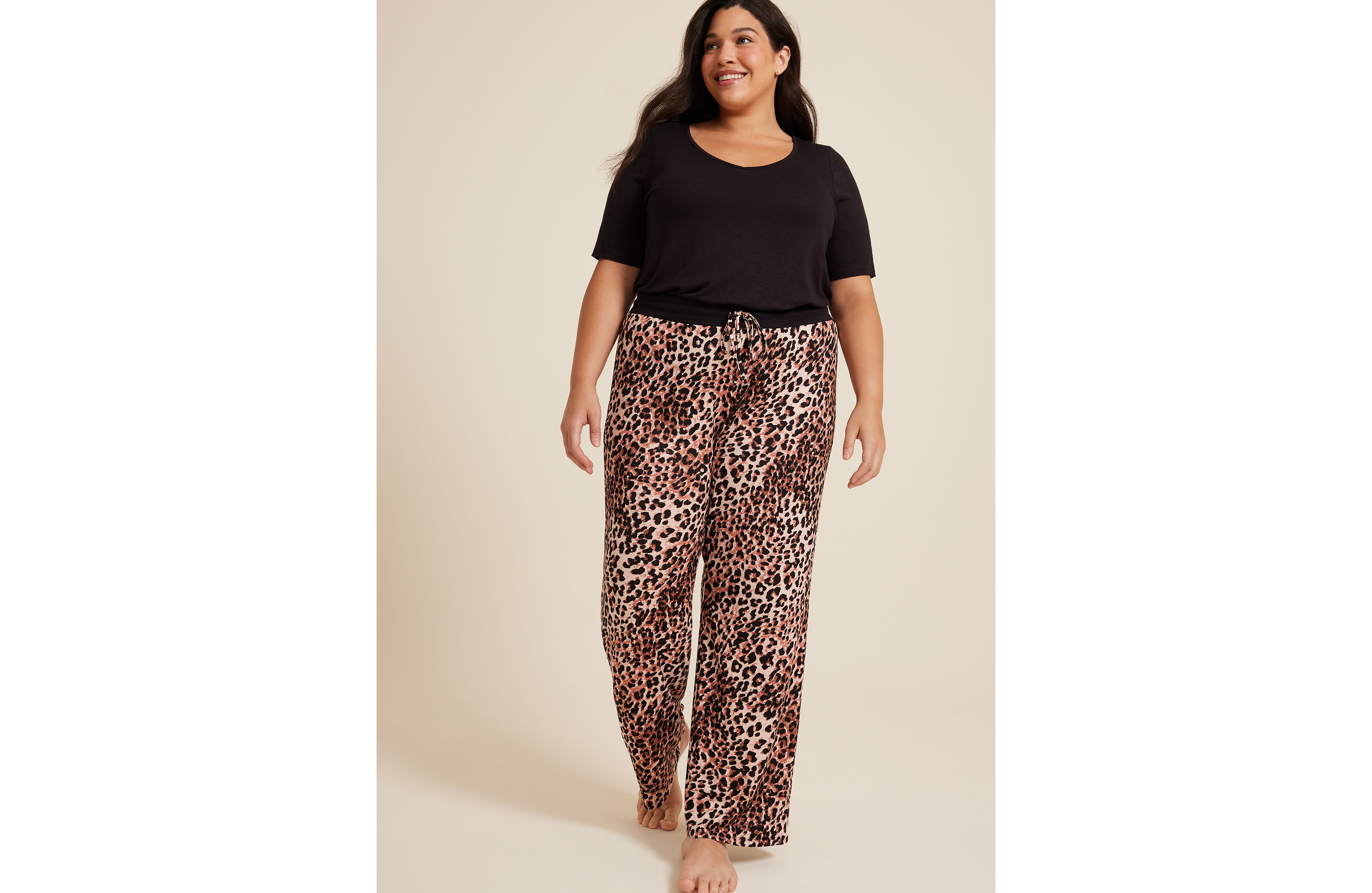 Plus Animal Wide Leg Pajama Pant