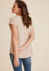 24/7 Clara Ribbed Tee, SAND, small