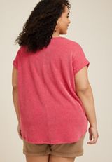 Plus Size 24/7 Clara Ribbed Tee, C485, small