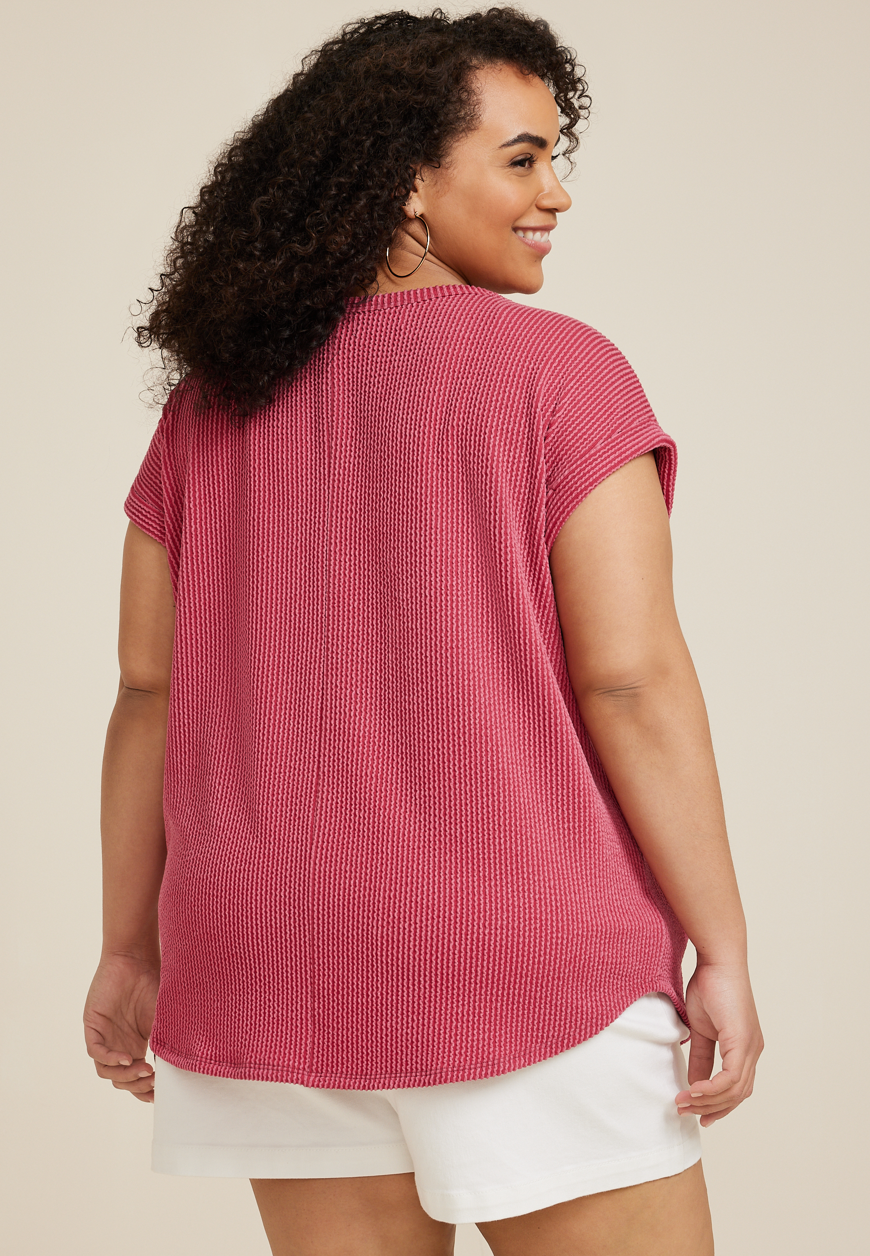 Plus 24/7 Clara Ribbed Tee