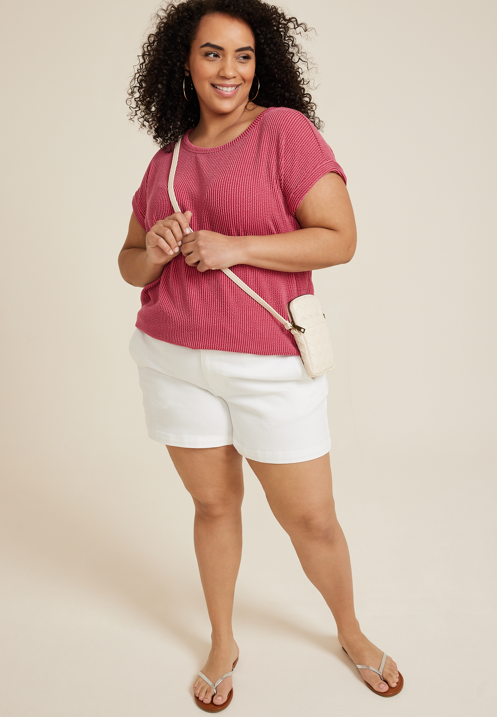 Plus 24/7 Clara Ribbed Tee