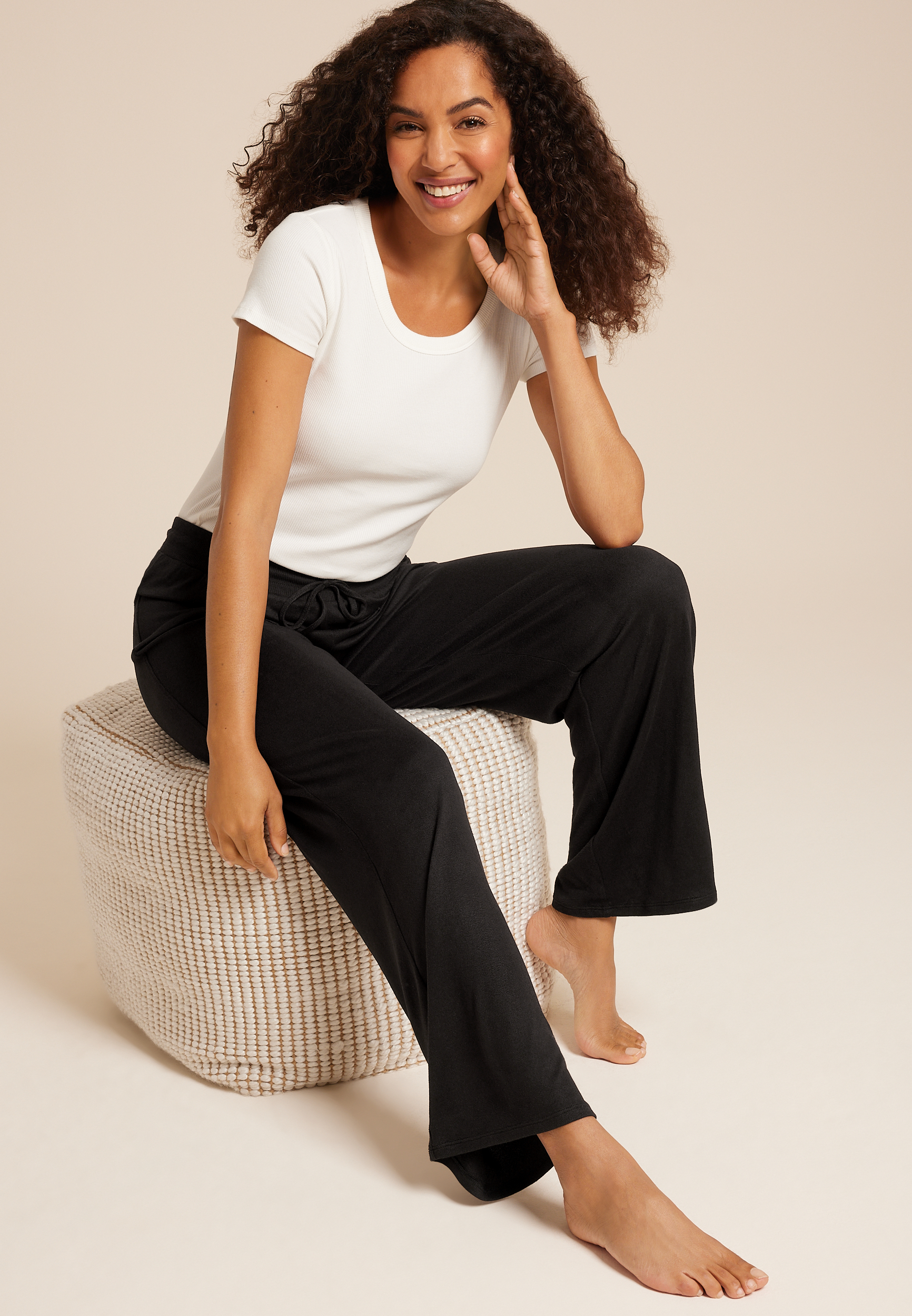 Hacci Wide Leg Pajama Pant, C106, large