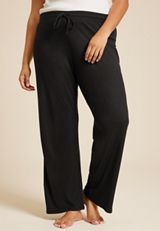 Plus Size Hacci Wide Leg Pajama Pant, C106, small
