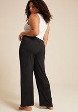 Plus Size Hacci Wide Leg Pajama Pant, C106, small