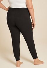 Plus Size Hacci Jogger Pajama Pant, BLACK, small