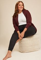 Plus Size Hacci Jogger Pajama Pant, BLACK, small