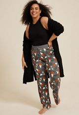 Plus Size Cat Ghost And Jack O Lanterns Wide Leg Pajama Pant, C1755, small