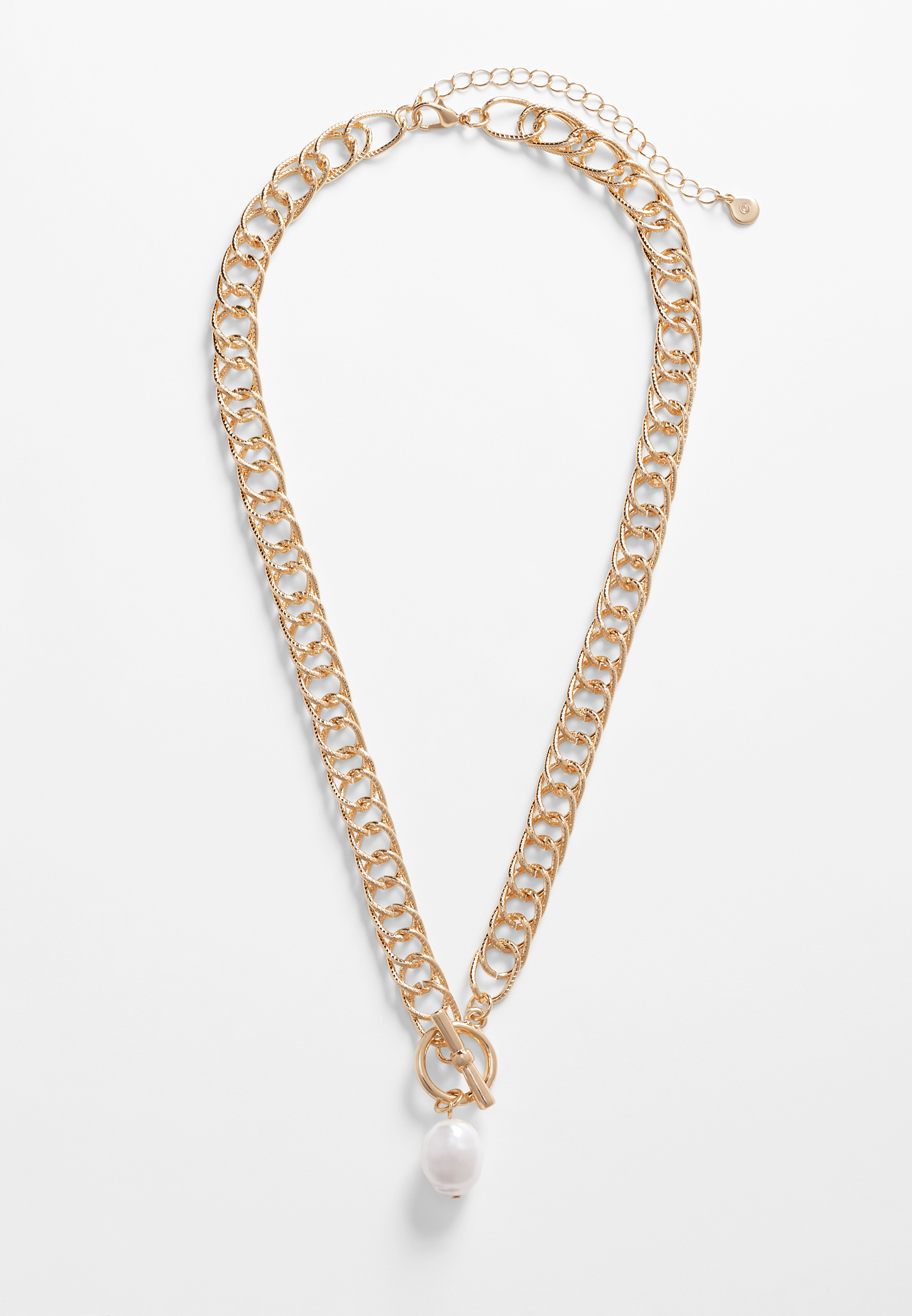 Faux Pearl Toggle Necklace, C1524, large