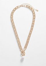 Faux Pearl Toggle Necklace, C1524, small