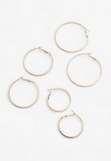 3 Pack Gold Hoop Earring Set, C605, small