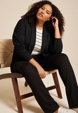 Plus Size Scuba Knit Cardigan, BLACK, small