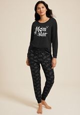 Momster Bat Cozy Graphic Tee And Jogger Pajama Set, C106, small