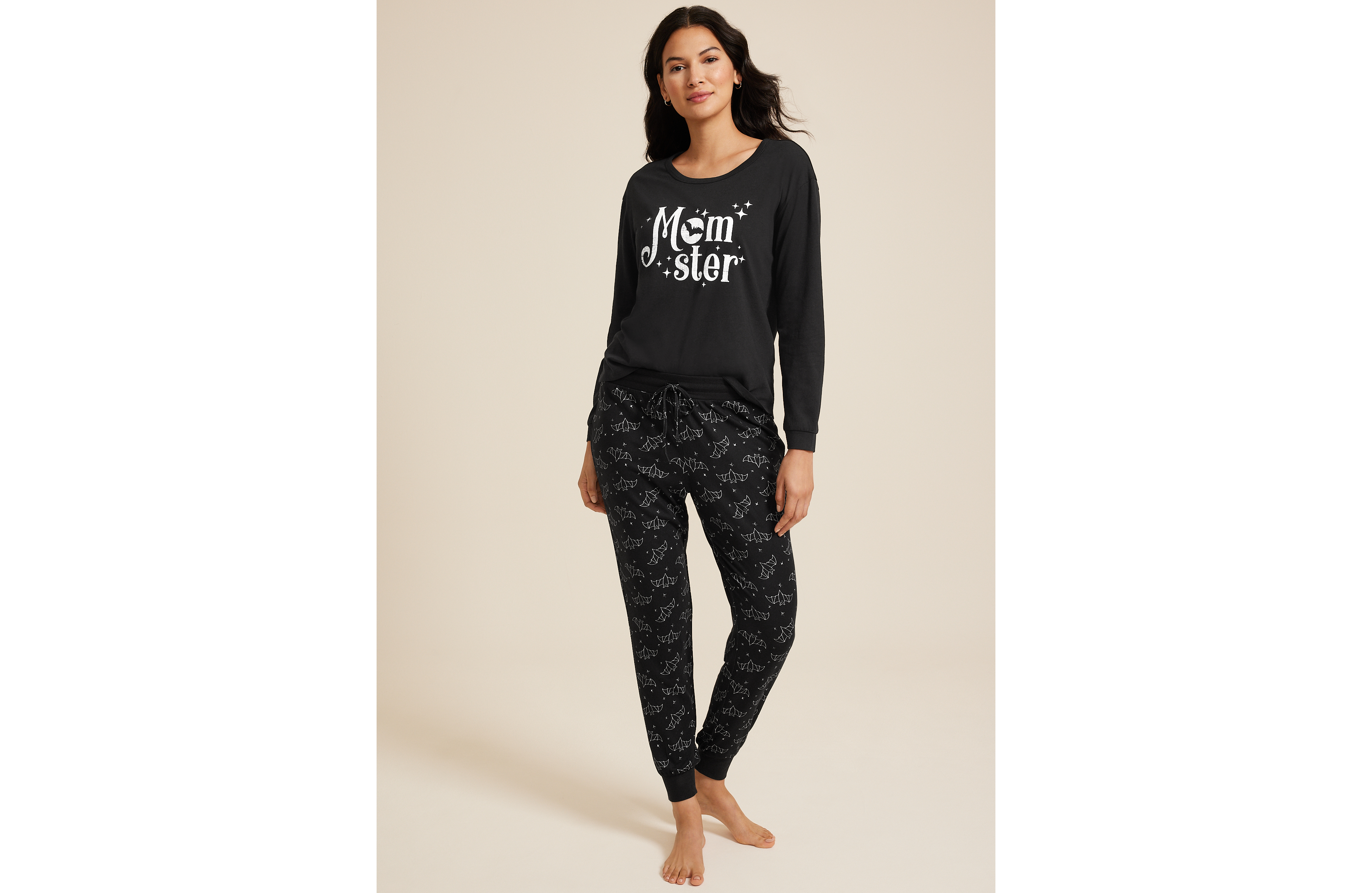 Momster Bat Cozy Graphic Tee And Jogger Pajama Set