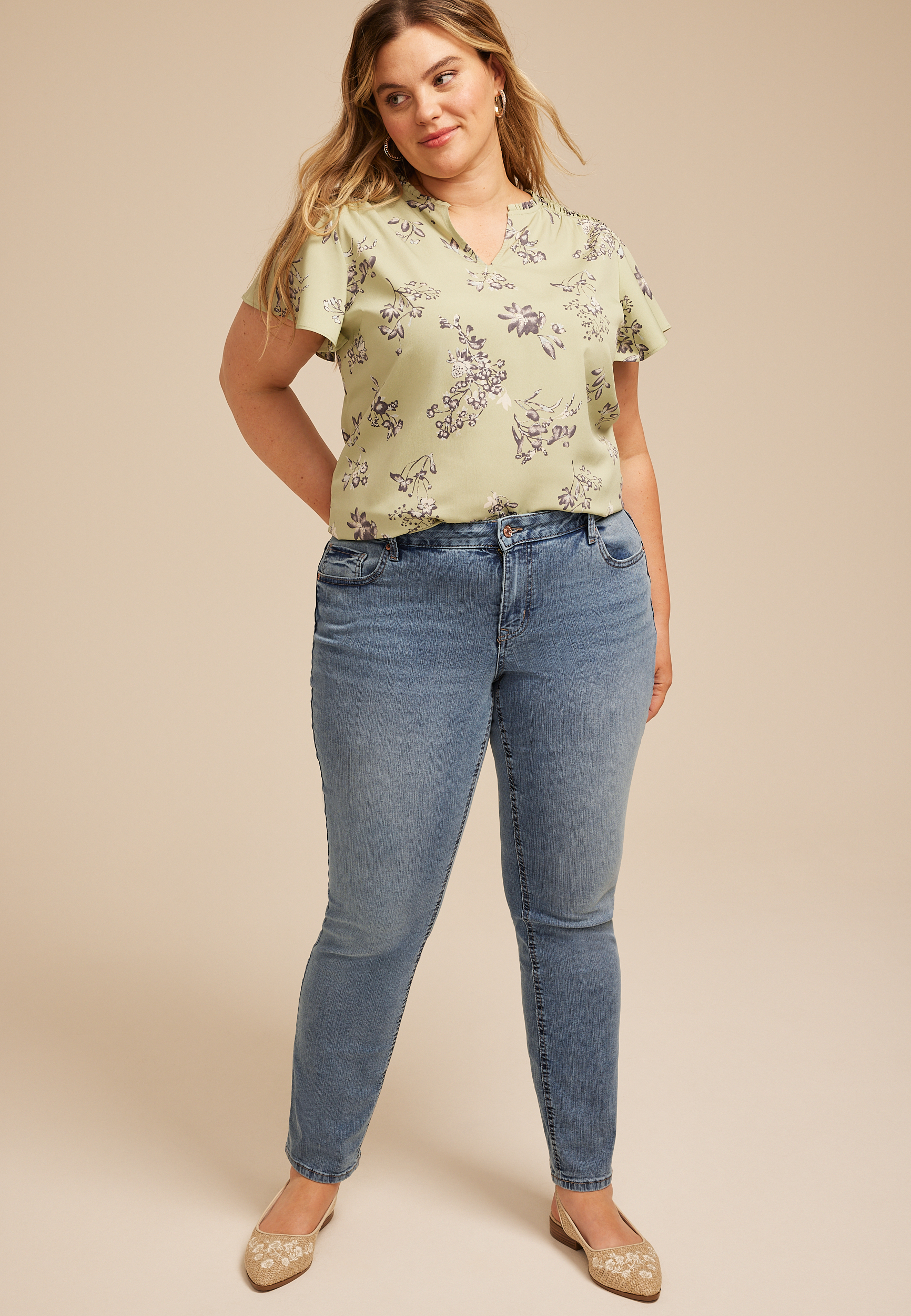 Plus Size m jeans by maurices™ Classic Mid Rise Slim Straight Jean, C3337, large