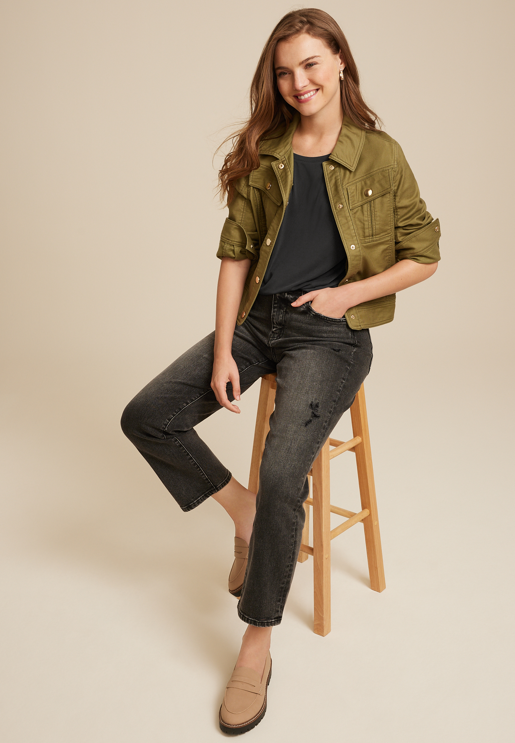 24/7 Pleated Fairhaven Sandwash Tee, C106, large