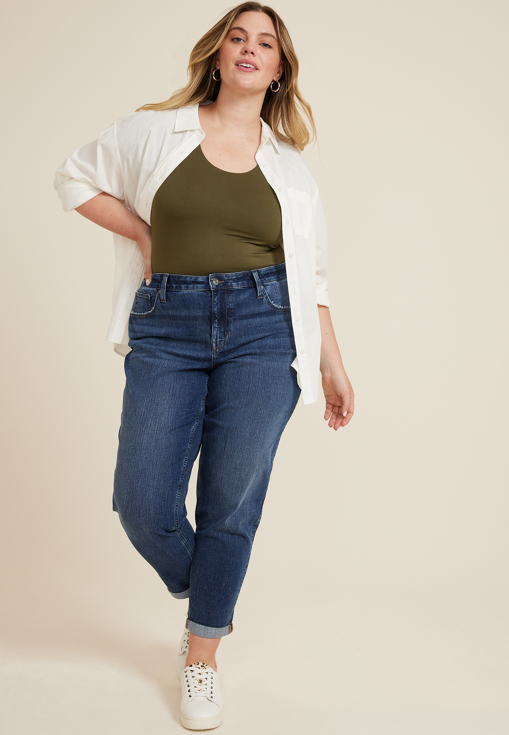 Plus Size m jeans by maurices™ Classic High Rise Dark Taper Jean