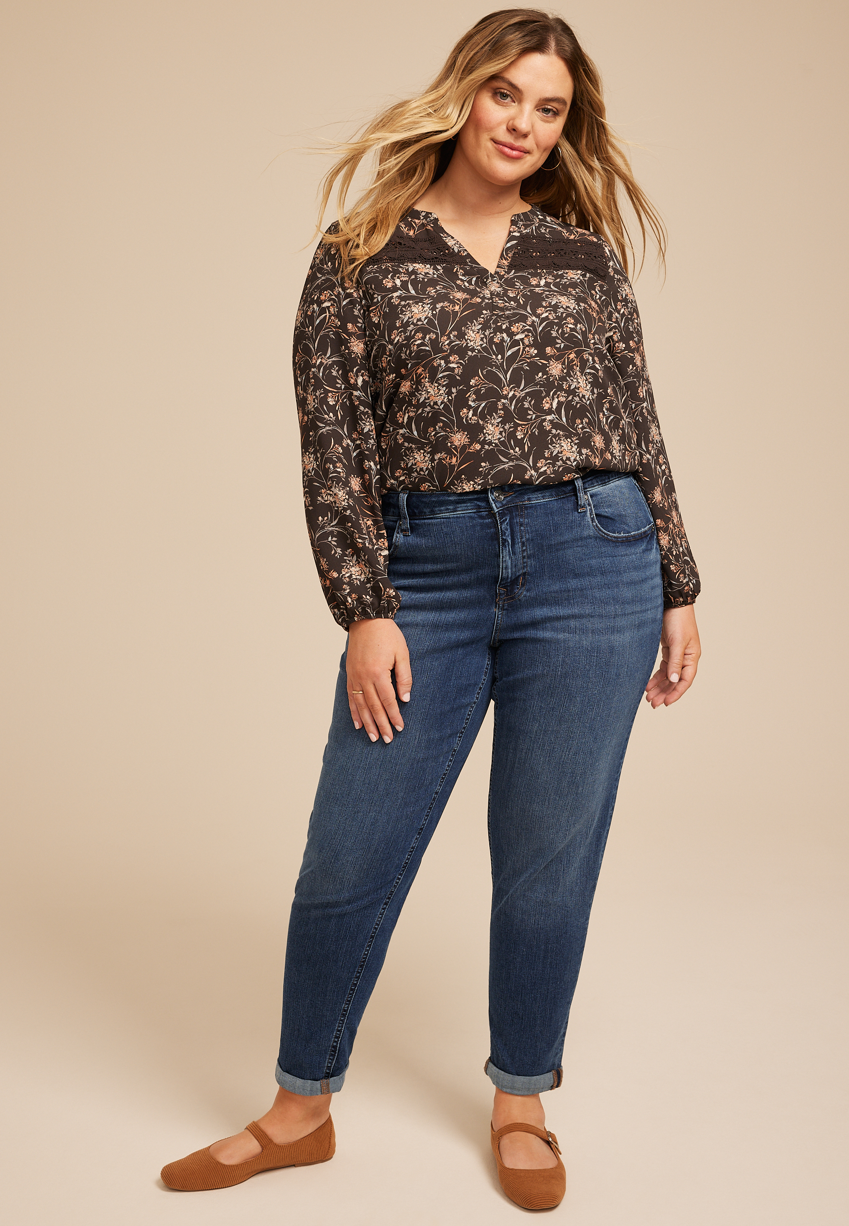 Plus Size m jeans by maurices™ Classic High Rise Dark Taper Jean, C258, large