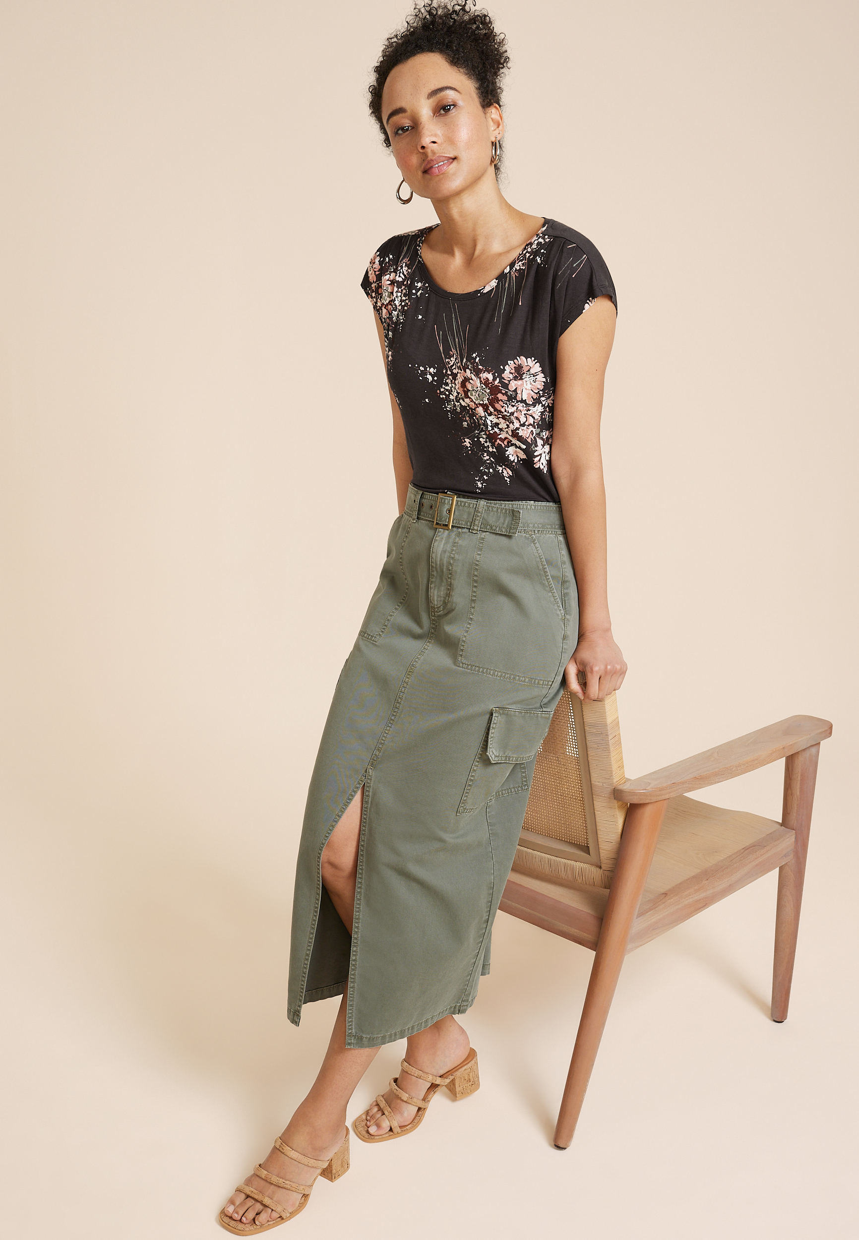 24/7 Pleated Fairhaven Sandwash Tee, MULTI, large