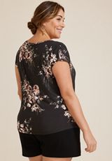 Plus Size 24/7 Pleated Fairhaven Sandwash Tee, C1524, small