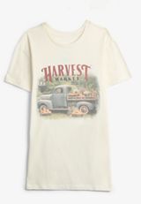 Harvest Market Oversized Fit Graphic Tee, NATURAL, small