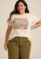 Plus Size Harvest Market Oversized Fit Graphic Tee, C254, small