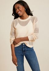 Open Stitch Striped Pullover, C9747, small